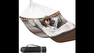 SUNCREAT Hammocks 14 FT Quick Dry Hammock Double Size with Spreader Bar, 2 Person Hammock for O...