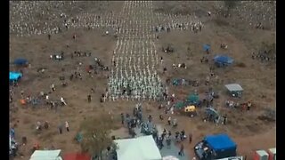 A cross planted for every white farmer murdered in South Africa creating a huge cross