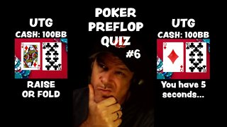 POKER PREFLOP QUIZ #6 - FOLD OR RAISE?