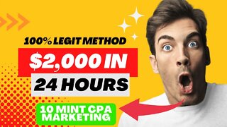 (LEGIT!!!) Make $2,000 In One Day, CPA Marketing Tutorial, Make Money Online, Earning, Marketing