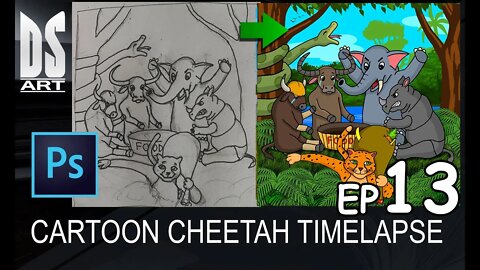 Cartoon Cheetah Part 13 Timelapse