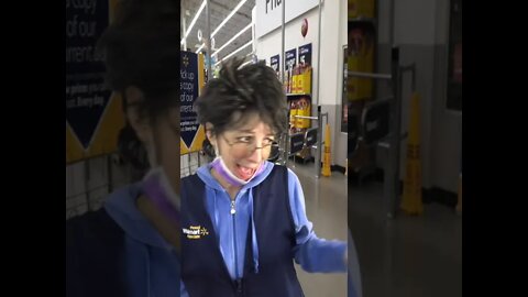 Walmart Greeter shares about her hot date! #comedy #shorts