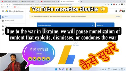 Due to the war in Ukraine | we will pause monetization of content that exploits | dismisses