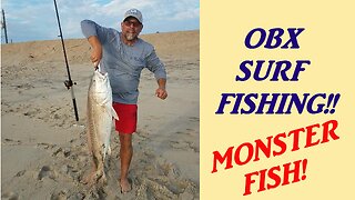 SURF FISHING AT RODANTHE, OBX! EPIC, MONSTER FISH!!