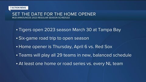 Tigers to open 2023 season on the road, home opener April 6 vs. Red Sox