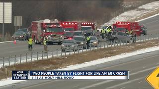 Two people taken by Flight for Life after 1-41 crash