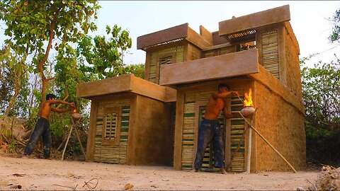 Build Two mud Villa house adjoining And two story Traditional