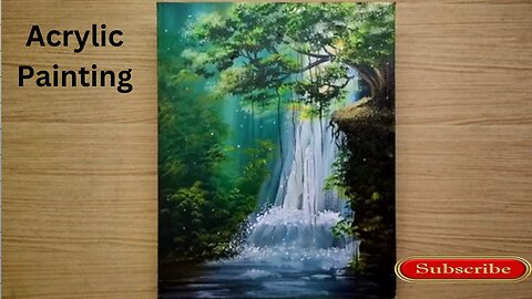 2 Ideas to Paint Trees( Timelapse) Acrylic Painting Landscape with green trees