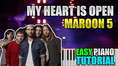 My Heart Is Open - Maroon 5 | Easy Piano Tutorial