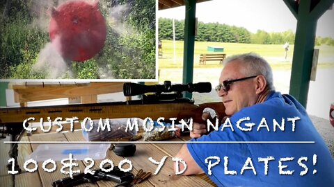 Custom Mosin Nagant rifle with hand loads ringing steel at 100 & 200 yards. Hornady 3120