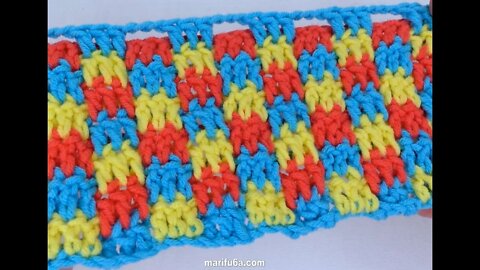 crochet colorful blocks stitch free pattern for beginners