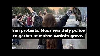 ❗ Iran protests: Mourners defy police to gather at Mahsa Amini's grave. #iran #protest #worldnews