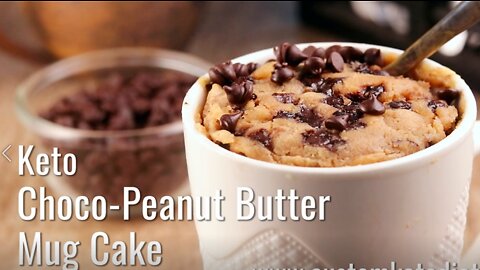 KETO CHOCO-PEANUT BUTTER MUG CAKE