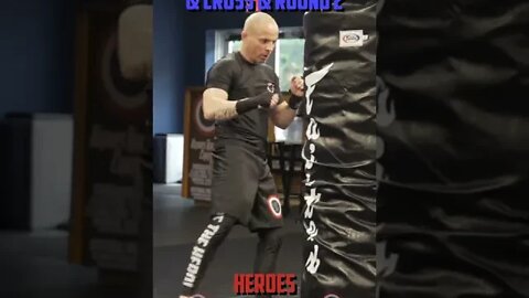 Heroes Training Center | Kickboxing & MMA "How To Double Up" Hook & Hook & Cross & Round 2 | #Shorts