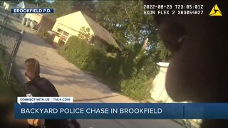 VIDEO: Frantic police chase through Brookfield backyards