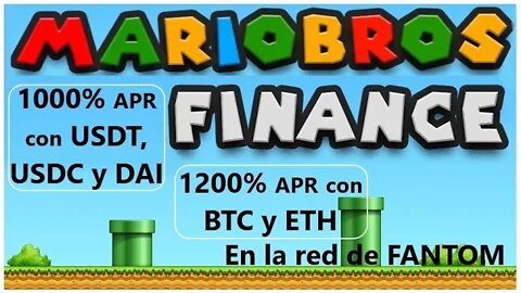 MARIOBROS FINANCE 🤑🤑 1000% APR con MONEDAS ESTABLES