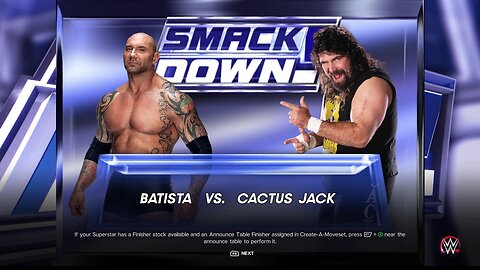 WWE 2k23 Batista vs Cactus Jack