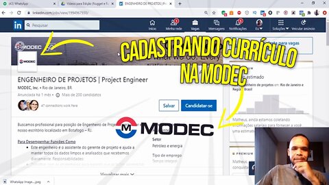 Modec - Cadastrando meu currículo para uma vaga.