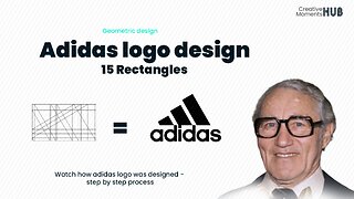 How to design Adidas Logo - Geometric Design with Sapes - 15 Rectangles