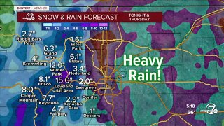 Denver weather: Heavy rain, cooler temps on Thursday