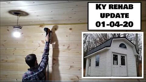 Kentucky Rehab Update! Knotty Pine Done! Counter tops delivered!