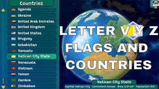 Letter V Y Z - Flags & Countries