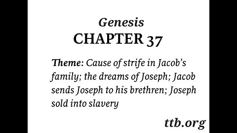 Genesis Chapter 37 (Bible Study)