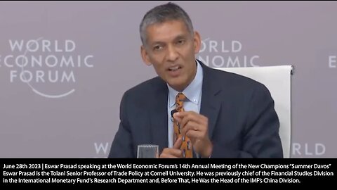 Expiring Money | Summer Davos | "A Potentially Darker World Where the Government Decides That Units of Central Bank Money Can Be Used to Purchase Some Things But Not Over Things That It Deems Like Desirable Like Ammunition..." - Eswar Prasad