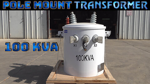 100 KVA Pole Mount Distribution Transformer - 7968/13800Y Grounded Wye Primary, 277/480V Secondary