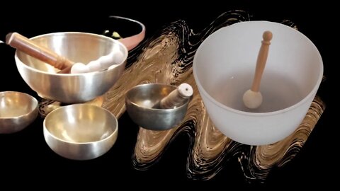Tibetan singing bowls: pure tone, meditation music for sound healing, crystal bowls sound bath relax