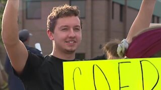 Protestors gather at Akron Children's for medical freedom