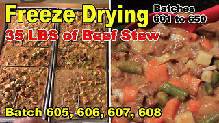 Freeze Drying 50 More Batches - 35 lbs of Beef Stew - Batches 605, 606, 607, 608