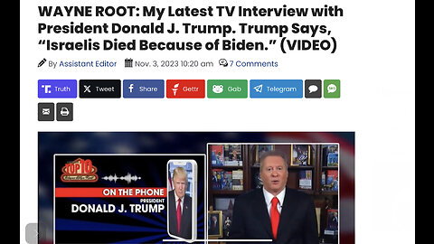 Latest TV Interview with President Donald J. Trump. Trump Says, “Israelis Died Because of Biden.”