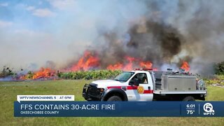 Firefighters extinguish fires in Okeechobee, St. Lucie counties