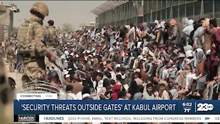 Security threats outside gates at Kabul airport