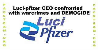 Luci-pfizer CEO confronted with warcrimes and DEMOCIDE