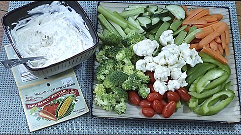 Halladay’s Harvest Farm vegetable dip & platter