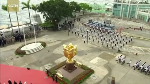 Hong Kong marks 25th anniversary of its return to China. Flag-raising ceremony