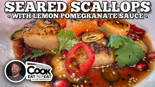 Seared Scallops with Lemon Pomegranate Sauce | Blackstone Griddles