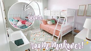 GIRLS BEDROOM MAKEOVER | BEFORE AND AFTER | MORE WITH MORROWS