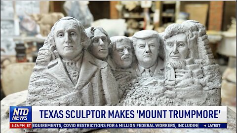 Texas Sculptor Makes 'Mount Trumpmore'