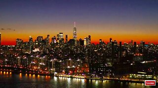 New York City Skyline at Night 4K Screensaver Empire State Building - Aerial Landscapes