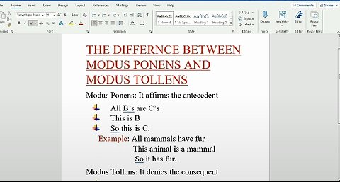 The difference between Modus ponens and Modus Tollens in critical thinking and analytical reasoning.