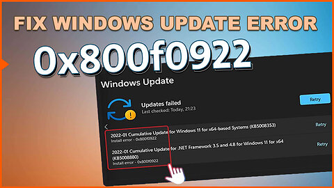 [Fixed]✔️ 0x800f0922 Windows Update Error on Windows 10