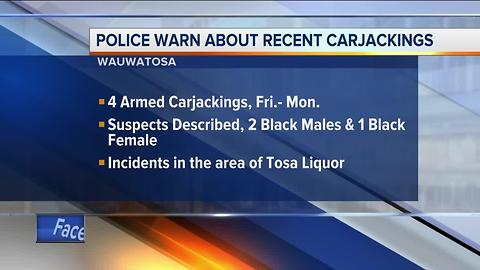 Wauwatosa police warn residents about recent carjackings along North Avenue