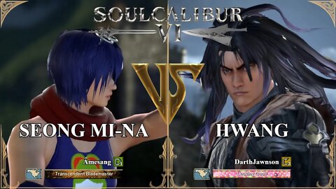 Seong Mi-na (Amesang) VS Hwang (DarthJawnson) (SoulCalibur VI — Xbox One Ranked)