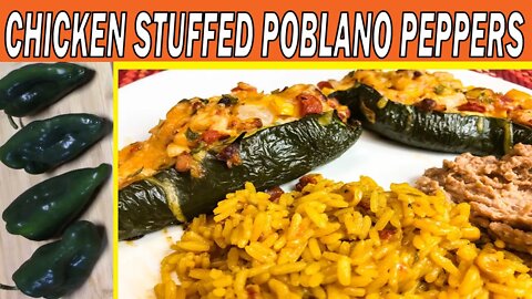 CHICKEN STUFFED POBLANO PEPPERS RECIPE | How To Make Delicious Stuffed Peppers