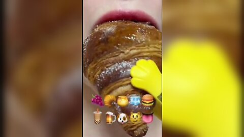 Satisfying ASMR Eating Emoji Food Challenge Mukbang