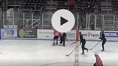 Trans hockey player knocked out on pussy hit