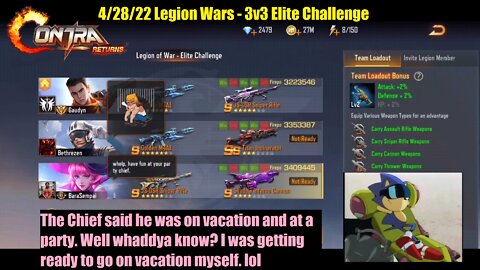 Contra Returns: 4/28/22 Legion Wars - 3v3 Elite Challenge
